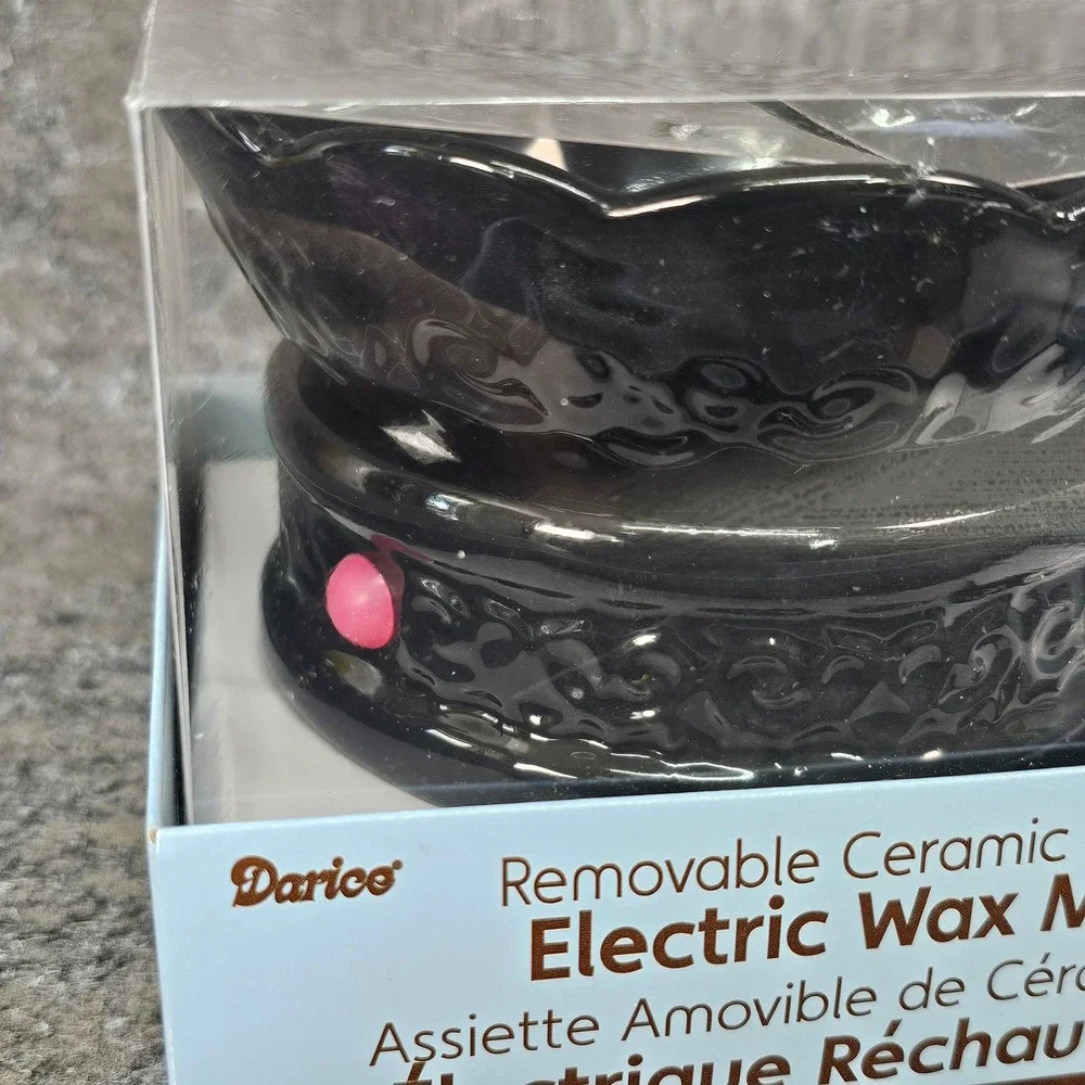 Darice Embossed Electric Ceraminc Wax Warmer, Black, New in box